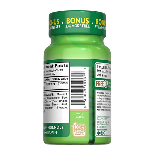 BIOTINA 10 000 MCG NATURES TRUTH 120 TABLETAS